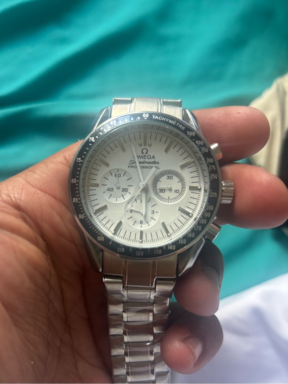 Clone AAA brand new Omega Silver Dial Stainless Steel Chronograph Watch